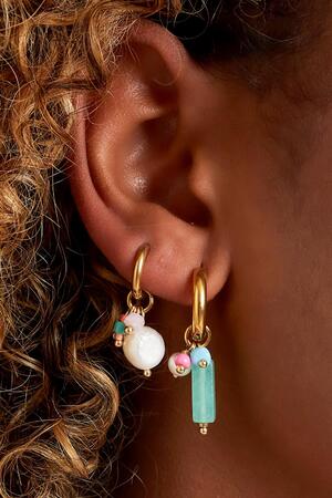 orecchini di perle pendenti Gold Stainless Steel h5 Immagine3